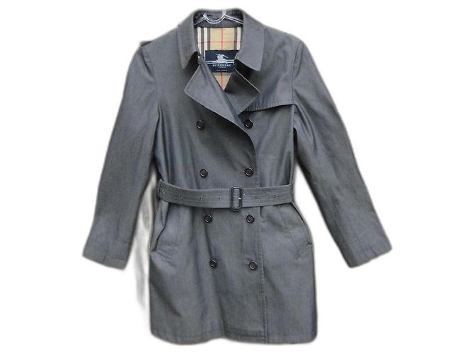 Trench Burberry London Cinza Algodão