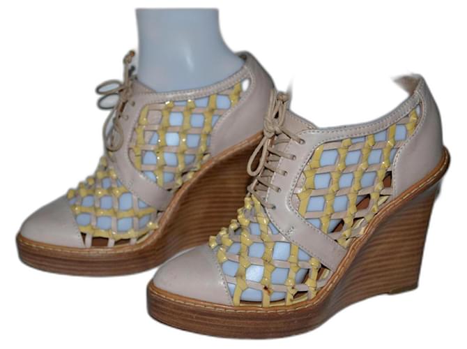 Givenchy wedges Pink Beige Yellow Leather Patent leather  ref.1297002