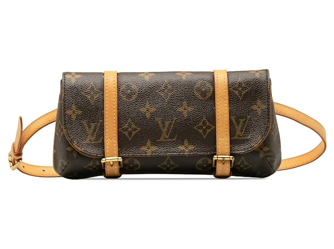 Brown Louis Vuitton Monogram Pochette Marelle PM Belt Bag Cloth  ref.1297078