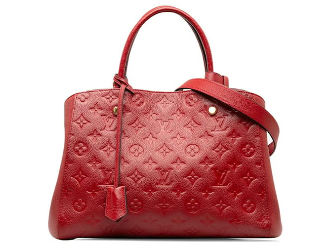 Bolsa Louis Vuitton Monograma Empreinte Montaigne MM Vermelha Vermelho Couro  ref.1297080