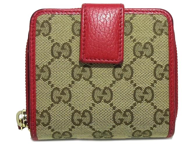 Brown Gucci GG Canvas Bi-Fold Small Wallet Leather  ref.1297090