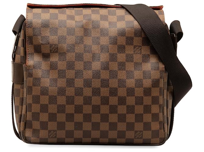 Brown Louis Vuitton Damier Ebene Naviglio Crossbody Bag Cloth  ref.1297097