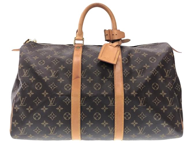 Brown Louis Vuitton Monogram Keepall 45 Travel bag Leather  ref.1297098