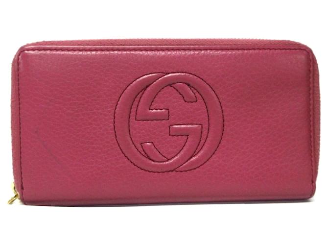 Red Gucci Soho Leather Long Wallet  ref.1297125
