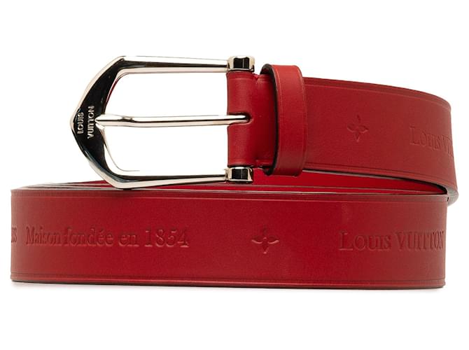 Louis Vuitton rojo 2013 Maison Fondée es 1854 en el cinturón Roja Cuero  ref.1297126
