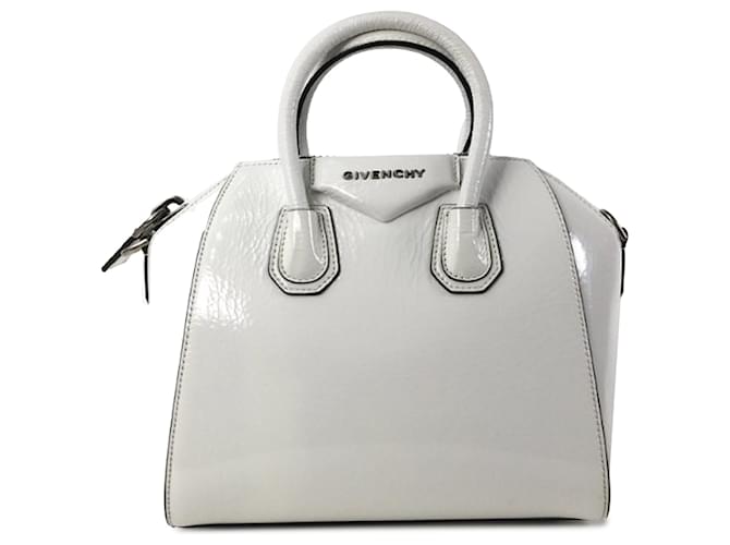 Bolsa Givenchy Mini Patent Antigona Branca Branco Couro  ref.1297127