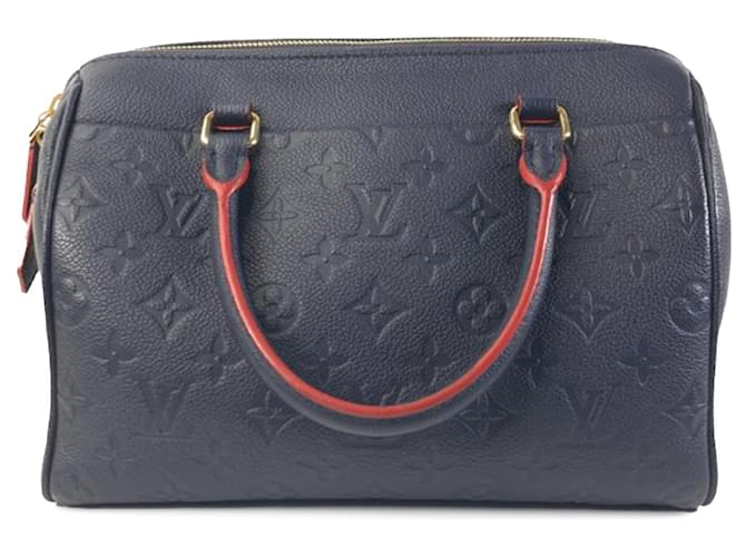 Blue Louis Vuitton Monogram Empreinte Speedy Bandouliere 25 Satchel Leather  ref.1297128