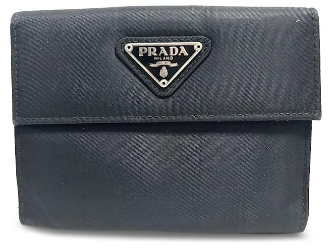 Black Prada Tessuto Small Wallet Synthetic  ref.1297134