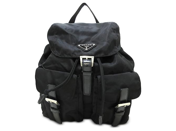 Black Prada Tessuto Backpack Leather  ref.1297136
