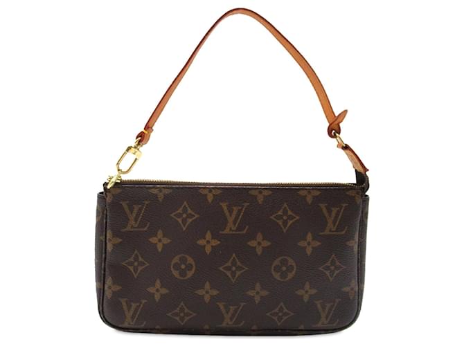 Brown Louis Vuitton Monogram Pochette Accessoires Shoulder Bag Leather  ref.1297167