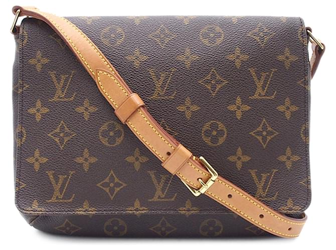 Brown Louis Vuitton Monogram Musette Tango Long Strap Crossbody Bag Leather  ref.1297173