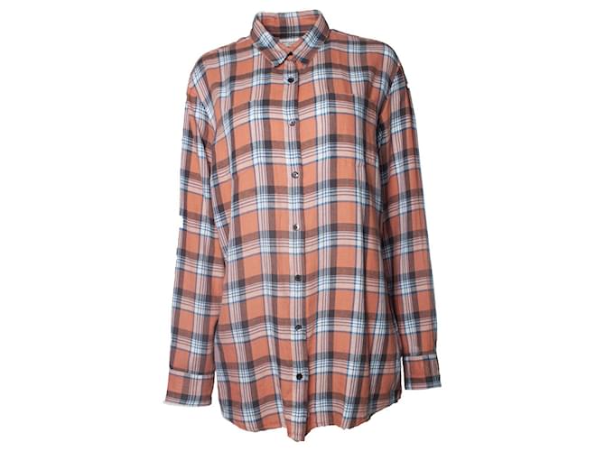 Dries van Noten, chemise de défilé à carreaux Coton Lin Multicolore  ref.1297183