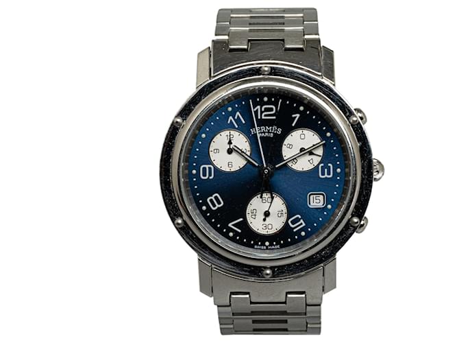 Hermès Silver Hermes Quartz Stainless Steel Clipper Watch Silvery  ref.1297184