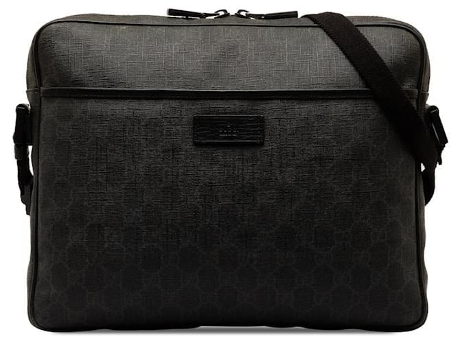 Black Gucci GG Supreme Crossbody Bag Leather  ref.1297190