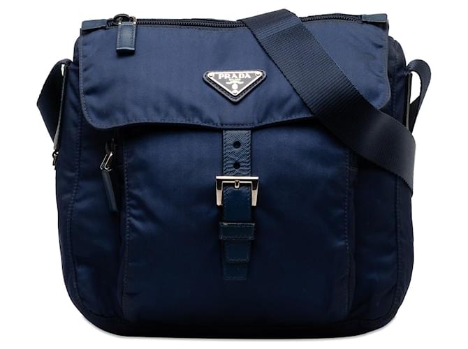 Blue Prada Tessuto Crossbody Bag Cloth  ref.1297204