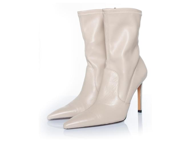 IRO, asper leather ankle boots in beige  ref.1297265