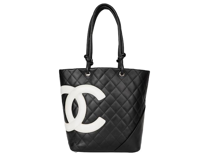Bolso tote Chanel de cuero negro Cambon Line  ref.1297281