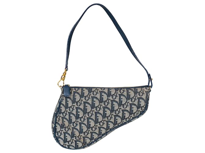 Christian Dior saddle bag Blue Cotton  ref.1297282