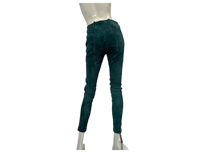 Diesel Pants, leggings Green Suede  ref.1297313