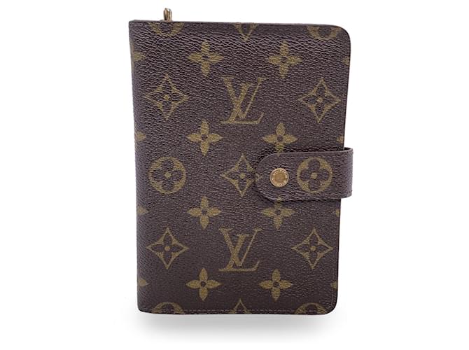 Louis Vuitton Portafoglio con cerniera Porte Papier in tela monogramma M61207 Marrone  ref.1297375