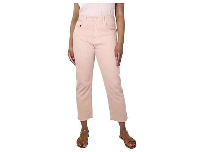 7 For All Mankind Pink straight-leg jeans - size UK 12 Cotton  ref.1297415