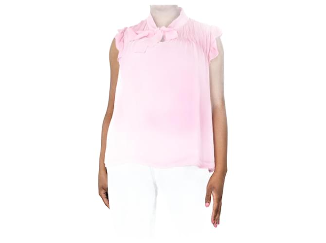 Etro Pink ruffled neck-tie blouse - size UK 14  ref.1297421
