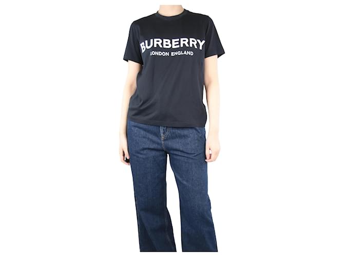Burberry Camiseta gráfica negra - talla M Negro Algodón  ref.1297422