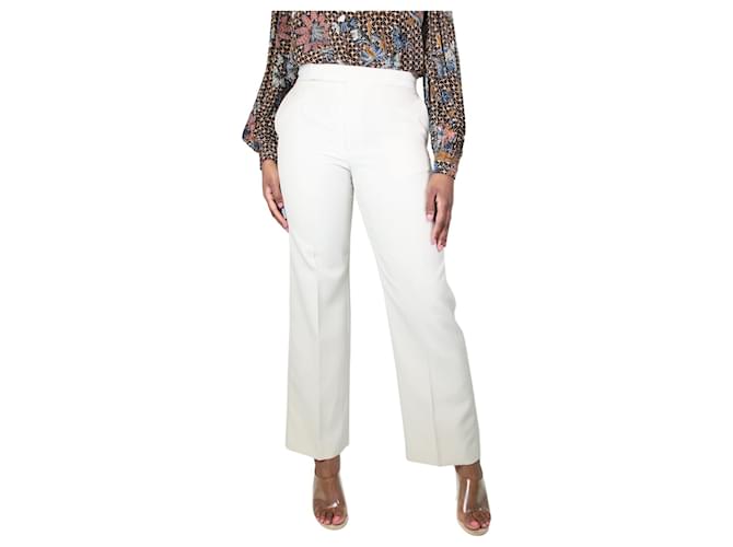 Céline Cream straight-leg trousers - size UK 12 Polyester  ref.1297423