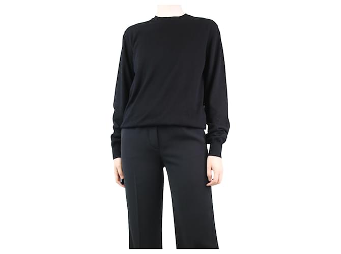 Prada Black crewneck light-weight knit sweater - size IT 46 Cotton  ref.1297429