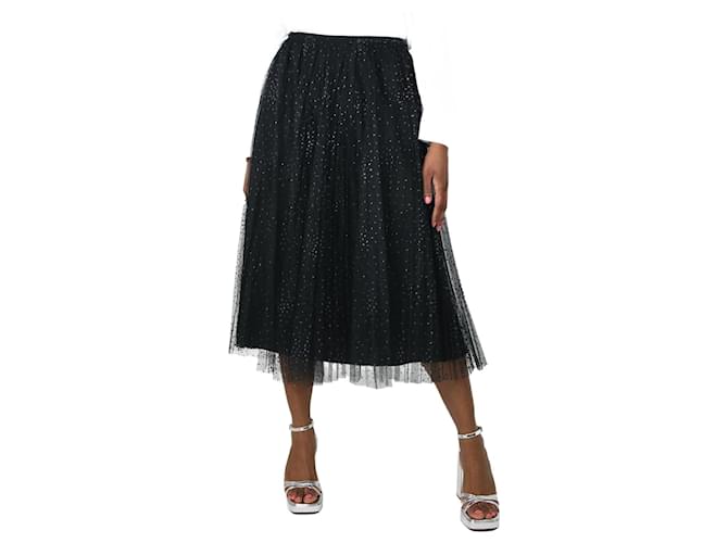 Red Valentino Jupe midi en tulle à pois noirs - taille UK 12 Polyamide  ref.1297443