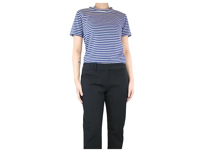 Sofie d'Hoore Blau gestreiftes T-Shirt - Größe UK 10 Baumwolle  ref.1297446
