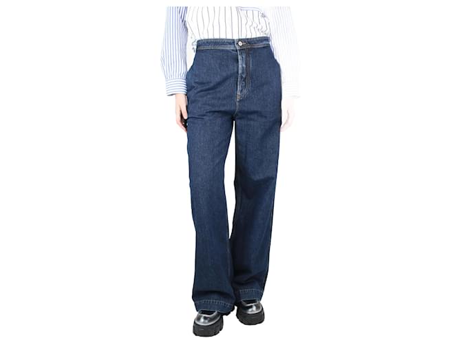 Loewe Calça jeans azul de perna larga - tamanho UK 10 Algodão  ref.1297454