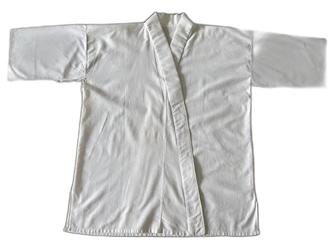 Autre Marque Casaco Kimono ou camisa japonesa branca T. L- XL - unissex Branco Algodão Nylon  ref.1297462