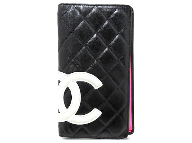 Chanel Black Cambon Ligne Bifold Wallet Leather  ref.1297487