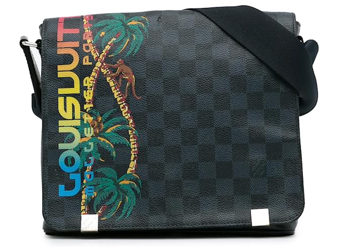 Louis Vuitton Black Damier Cobalt Jungle District Messenger PM Cloth  ref.1297511
