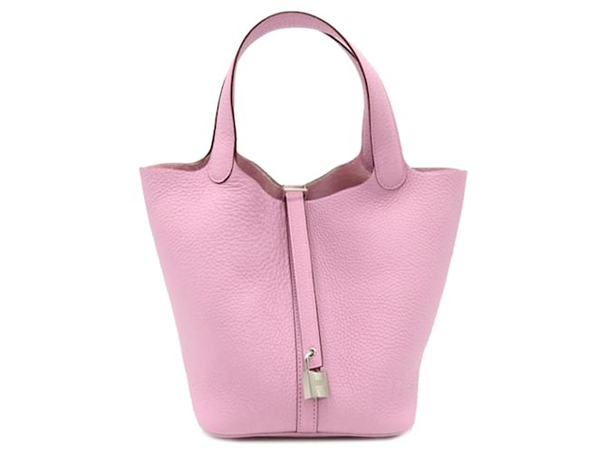 Hermès Hermes Pink Clemence Picotin Lock MM Leather Pony-style calfskin  ref.1297514