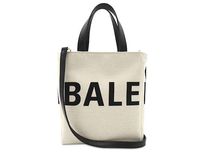 Everyday Balenciaga – Umhängetasche aus weißem Canvas für jeden Tag Leder Leinwand Kalbähnliches Kalb Tuch  ref.1297525