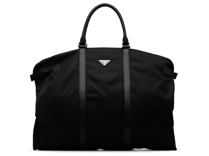 Prada – Kleidersack aus Tessuto mit Saffiano-Besatz in Schwarz Nylon Tuch  ref.1297528