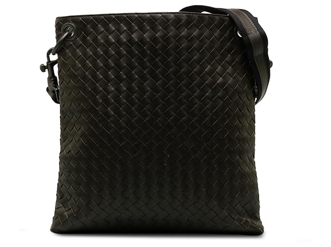 Bottega Veneta Black Intrecciato Leather Crossbody Bag Pony-style calfskin  ref.1297543