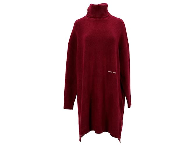 Tommy Hilfiger Womens Long Turtle Neck Jumper Red Cotton  ref.1297568