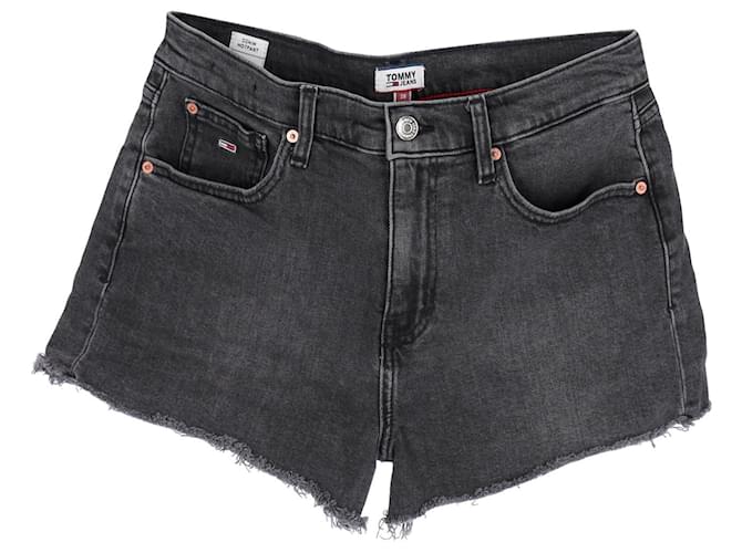 Tommy Hilfiger Damen Jeans-Hotpants mit ungesäumtem Saum Grau Baumwolle  ref.1297572