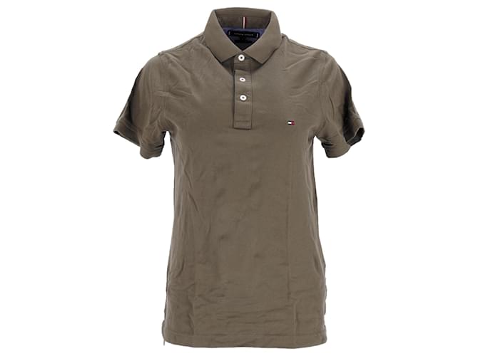 Tommy Hilfiger Mens Pure Cotton Slim Fit Tommy Polo Green  ref.1297586