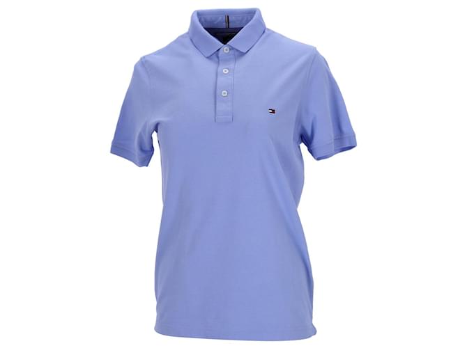Tommy Hilfiger Camisa polo masculina de algodão slim fit Azul Azul claro  ref.1297588