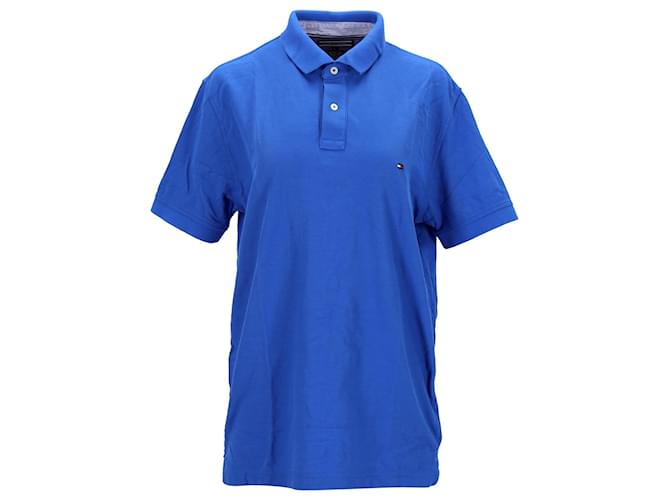 Tommy Hilfiger Mens Pure Cotton Polo Shirt Blue  ref.1297593