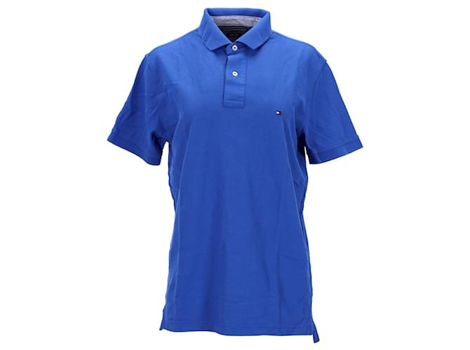 Tommy Hilfiger Mens Luxury Regular Fit Polo Blue Cotton  ref.1297596
