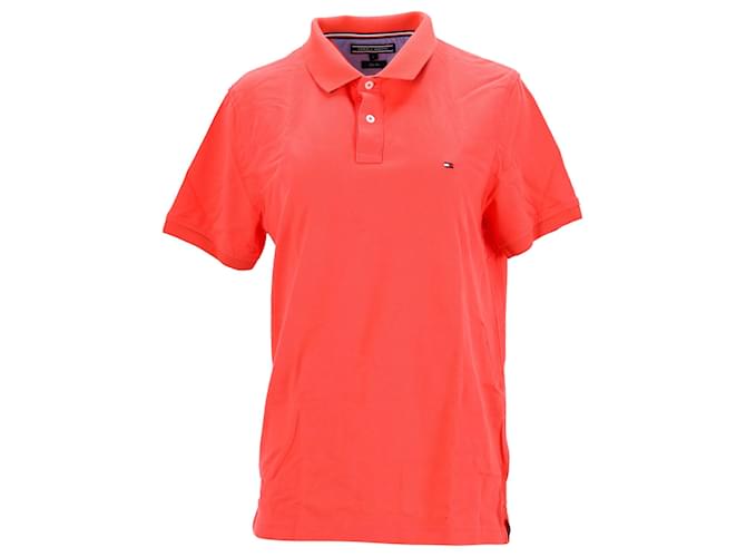 Tommy Hilfiger Mens Slim Fit Short Sleeve Polo Peach Cotton  ref.1297599