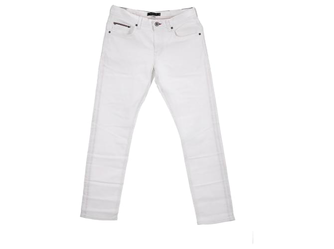 Tommy Hilfiger Jeans dritti Denton da uomo Bianco Cotone  ref.1297619