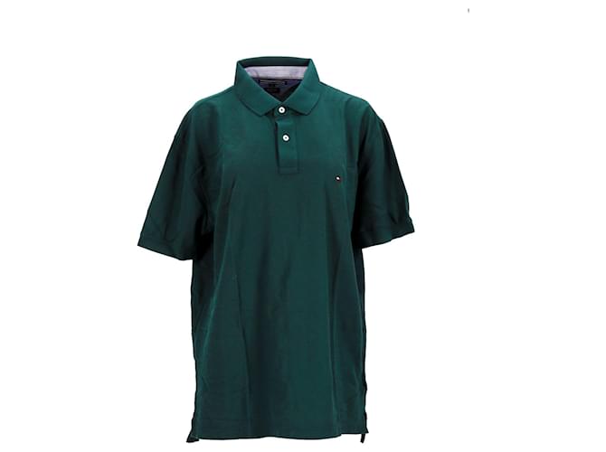 Tommy Hilfiger Mens Pure Cotton Polo Shirt Green  ref.1297625