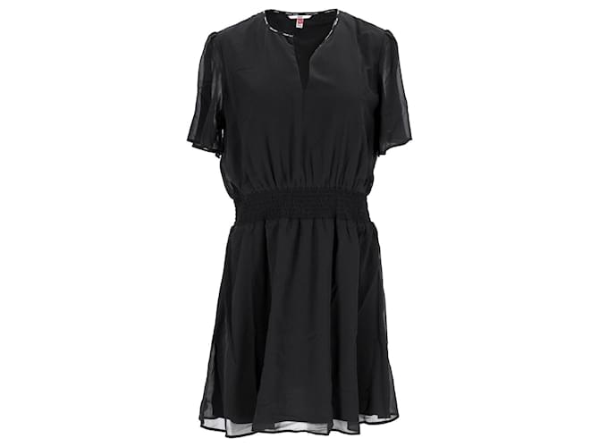 Tommy Hilfiger Womens Chiffon Smock Dress in Black Polyester  ref.1297632