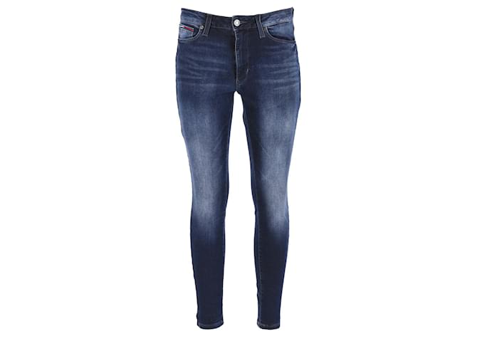 Tommy Hilfiger Calça jeans feminina Sylvia super skinny cintura alta desbotada Azul Algodão  ref.1297643